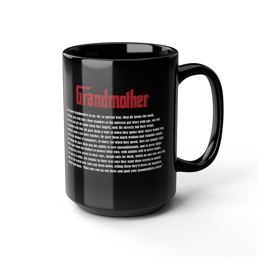 "Grandmother" Acrostic Poem Black Mug - 15oz