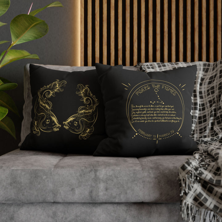 Pisces Acrostic Poem Square Pillow Cover