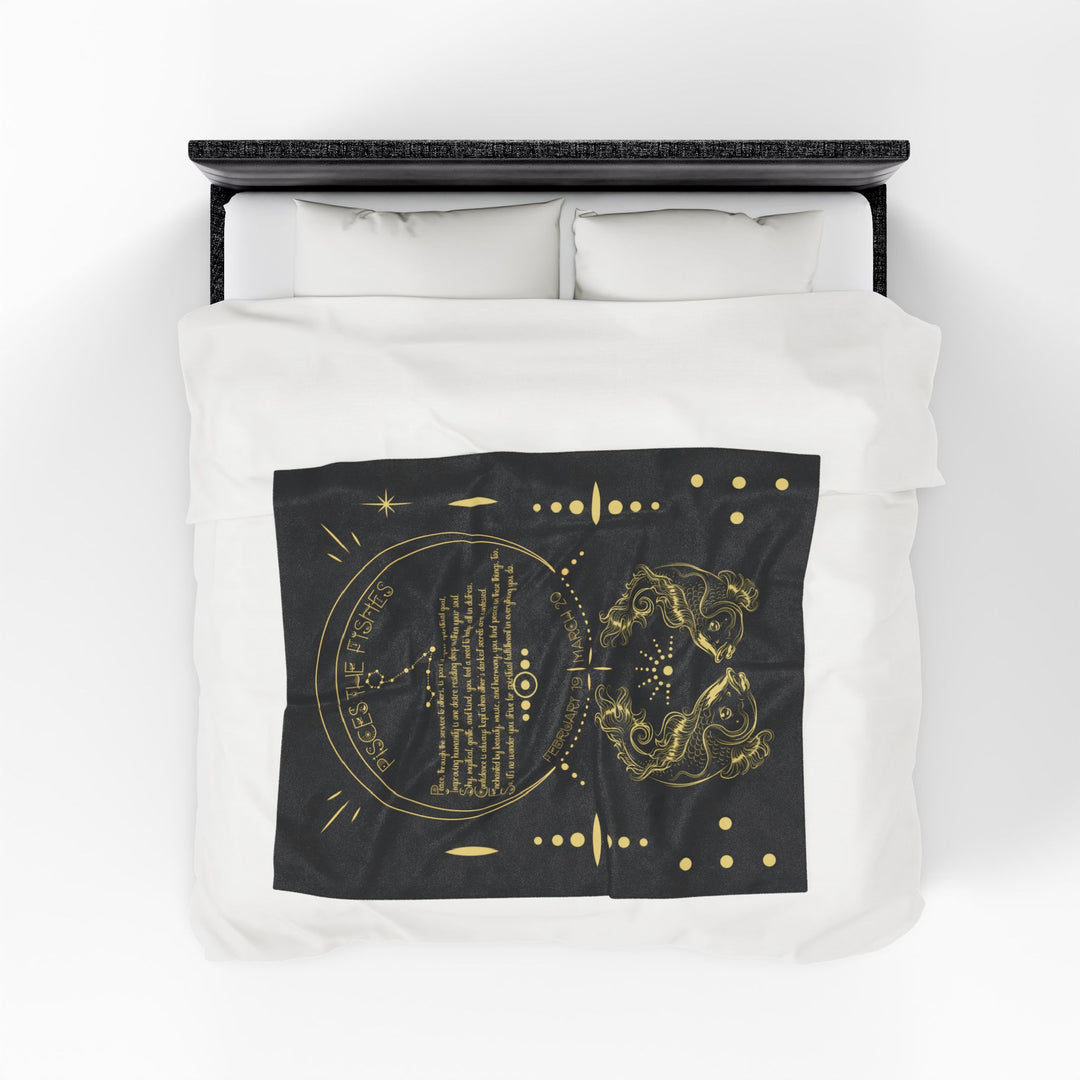 Pisces Acrostic Poem Velveteen Blanket
