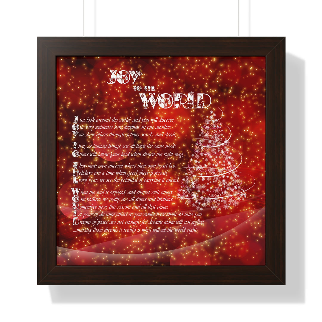 It's Just a Phrase "Joy to the World" Framed Acrostic Poem Print