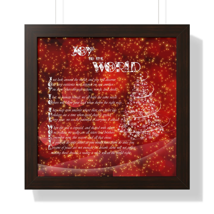 It's Just a Phrase "Joy to the World" Framed Acrostic Poem Print