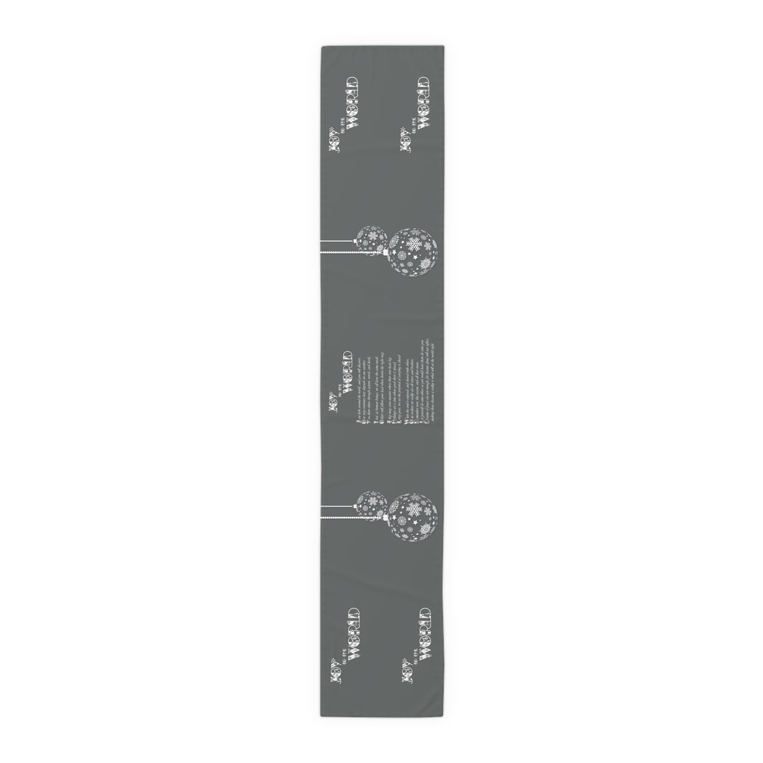 Joy to the World Acrostic Poem Table Runner - Gray-Ornaments