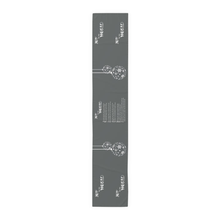 Joy to the World Acrostic Poem Table Runner - Gray-Ornaments