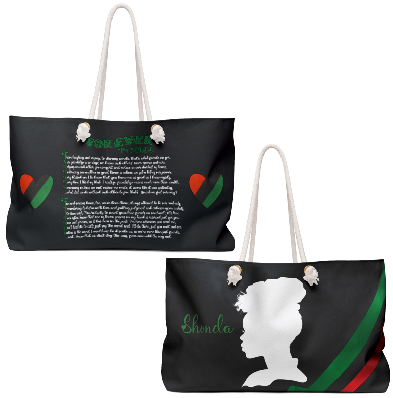 It's Just a Phrase Tote Bag with Acrostic Poem Spelling Out "Forever Friends"