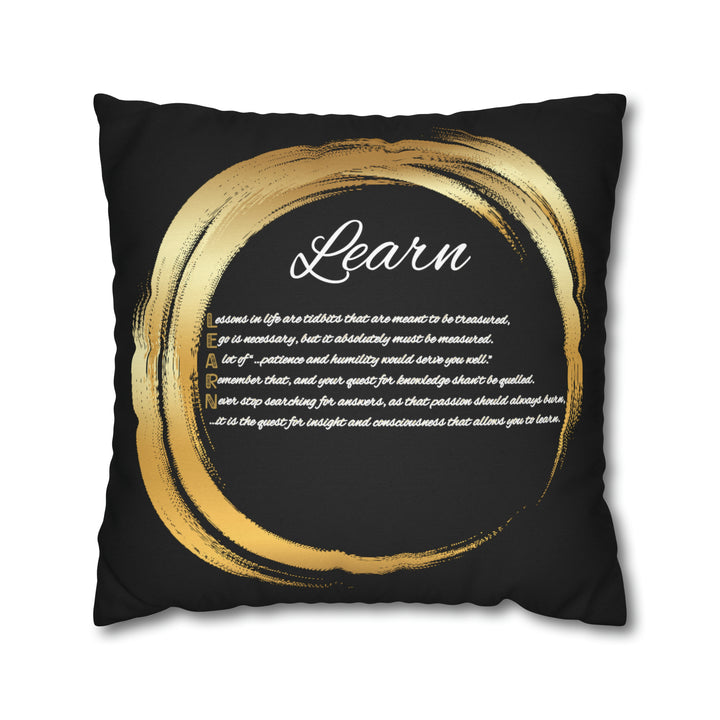 Pillow Case Cover with Acrostic Poem from "Learn, Lead, Believe" Collection Holiday, Spelling Out Learng out "Learn". Christmas Decor or Gift.