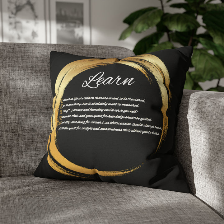 Pillow Case Cover with Acrostic Poem from "Learn, Lead, Believe" Collection Holiday, Spelling Out Learng out "Learn". Christmas Decor or Gift.