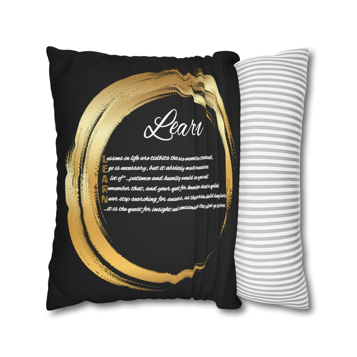 Pillow Case Cover with Acrostic Poem from "Learn, Lead, Believe" Collection Holiday, Spelling Out Learng out "Learn". Christmas Decor or Gift.