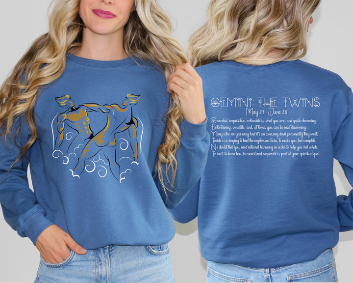 Gemini Astrology Sweatshirt with Acrostic Poem