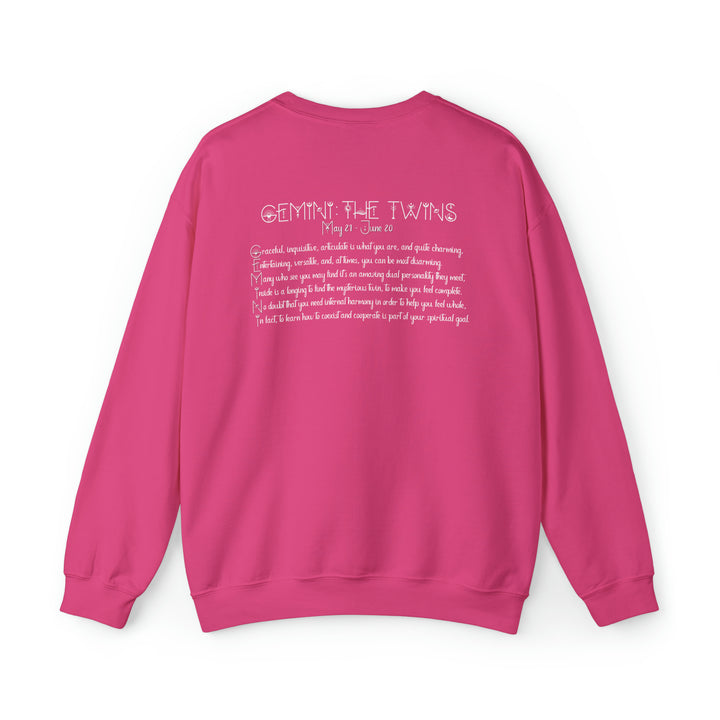 Astrology Sweatshirt with Acrostic Poem Spelling out "Gemini"