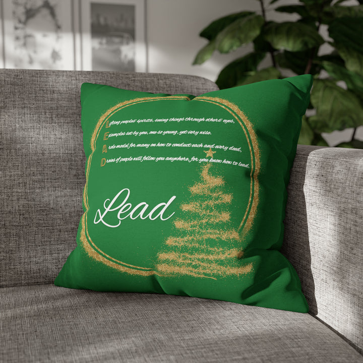 Pillow Case Cover with Acrostic Poem from "Learn, Lead, Believe" Collection Holiday, Spelling out "Believe" . Christmas Decor or Gift.