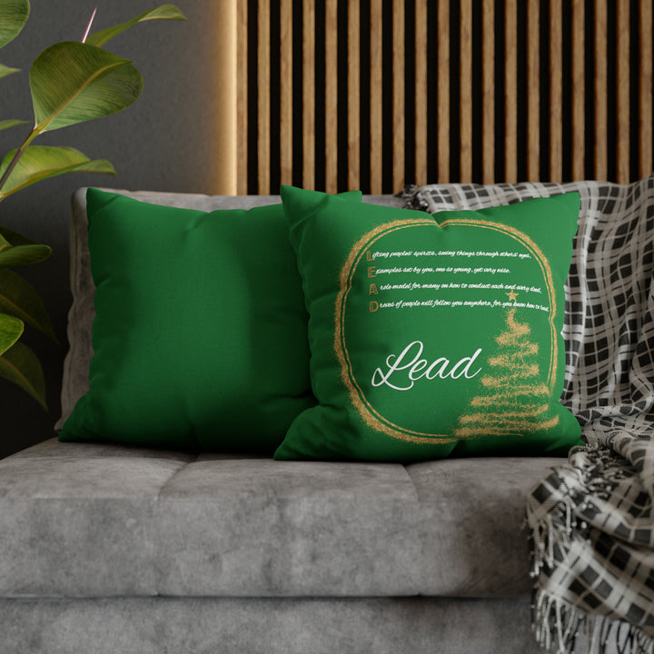 Pillow Case Cover with Acrostic Poem from "Learn, Lead, Believe" Collection Holiday, Spelling out "Believe" . Christmas Decor or Gift.