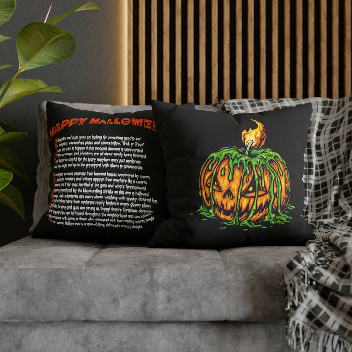 Acrostic Poem on Creepy Pumpkin Pillow