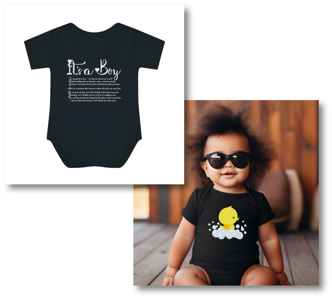 Baby Steps "It's a Boy" Acrostic Poem Bodysuit - Ducky Design