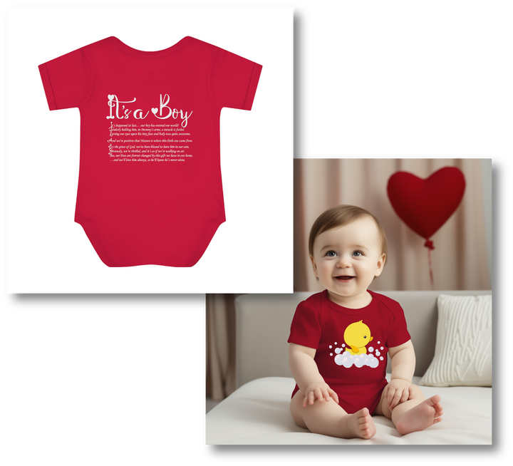 Baby Steps "It's a Boy" Acrostic Poem Bodysuit - Ducky Design