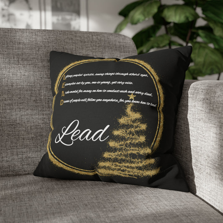 Pillow Case Cover with Acrostic Poem from "Learn, Lead, Believe" Collection Holiday, Spelling out "Believe" . Christmas Decor or Gift.