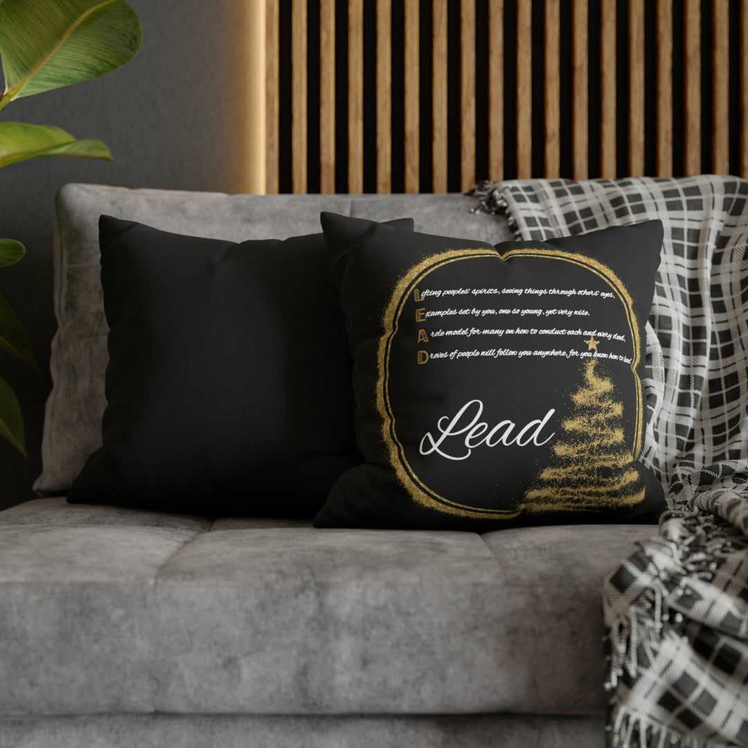 Pillow Case Cover with Acrostic Poem from "Learn, Lead, Believe" Collection Holiday, Spelling out "Believe" . Christmas Decor or Gift.
