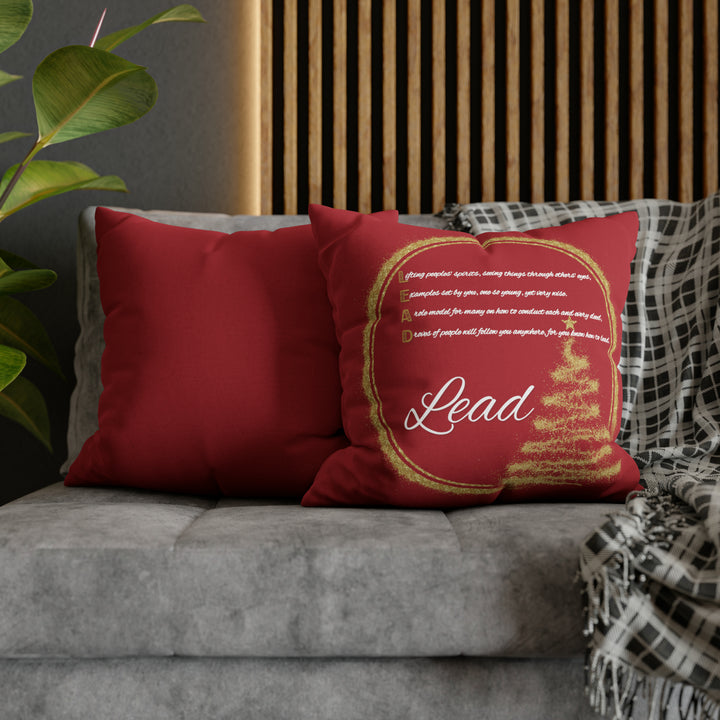 Pillow Case Cover with Acrostic Poem from "Learn, Lead, Believe" Collection Holiday, Spelling out "Believe" . Christmas Decor or Gift.