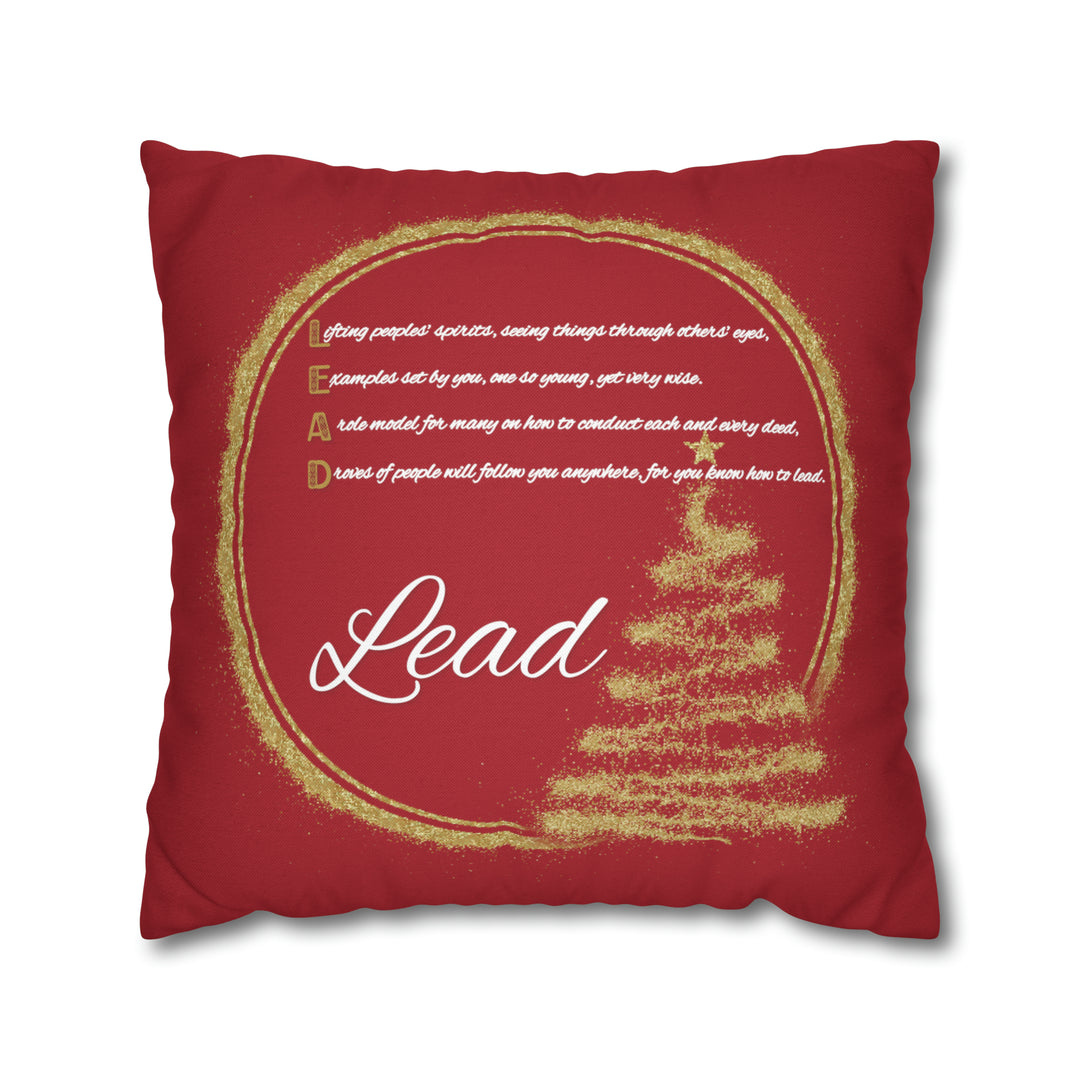 Pillow Case Cover with Acrostic Poem from "Learn, Lead, Believe" Collection Holiday, Spelling out "Believe" . Christmas Decor or Gift.