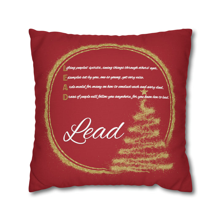Pillow Case Cover with Acrostic Poem from "Learn, Lead, Believe" Collection Holiday, Spelling out "Believe" . Christmas Decor or Gift.