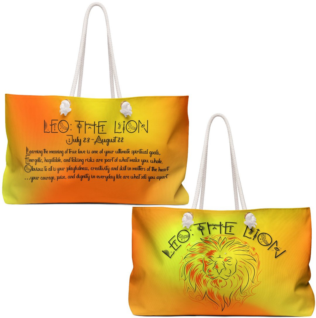 Weekender Bag with Acrostic Poem Spelling out "Leo"