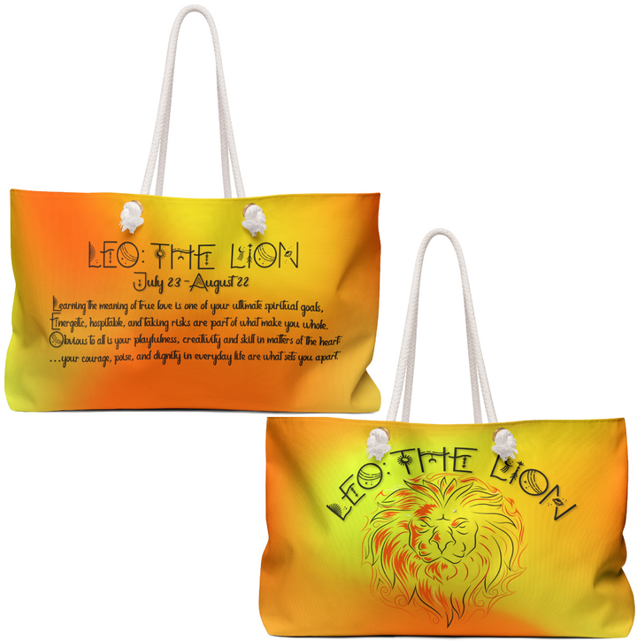 Weekender Bag with Acrostic Poem Spelling out "Leo"