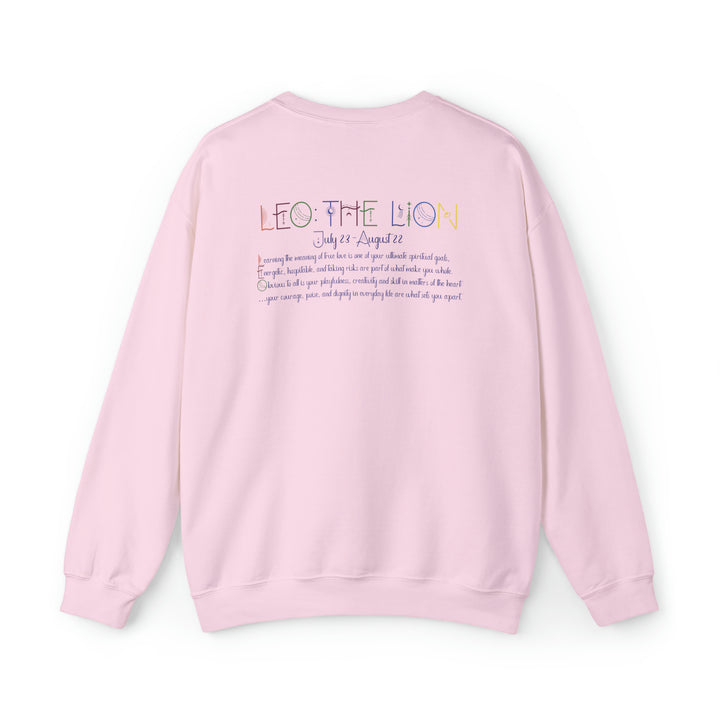 Astrology Sweatshirt with Acrostic Poem Spelling out "Leo"