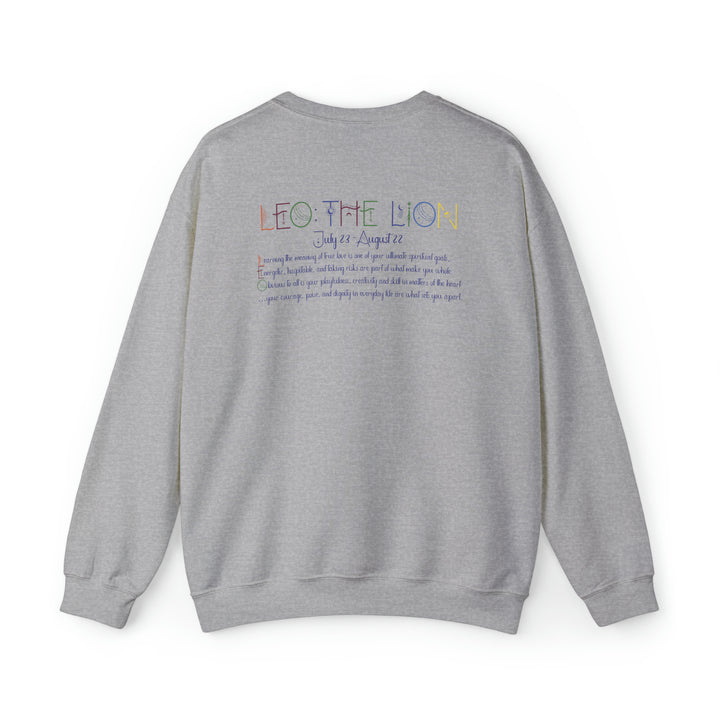 Astrology Sweatshirt with Acrostic Poem Spelling out "Leo"