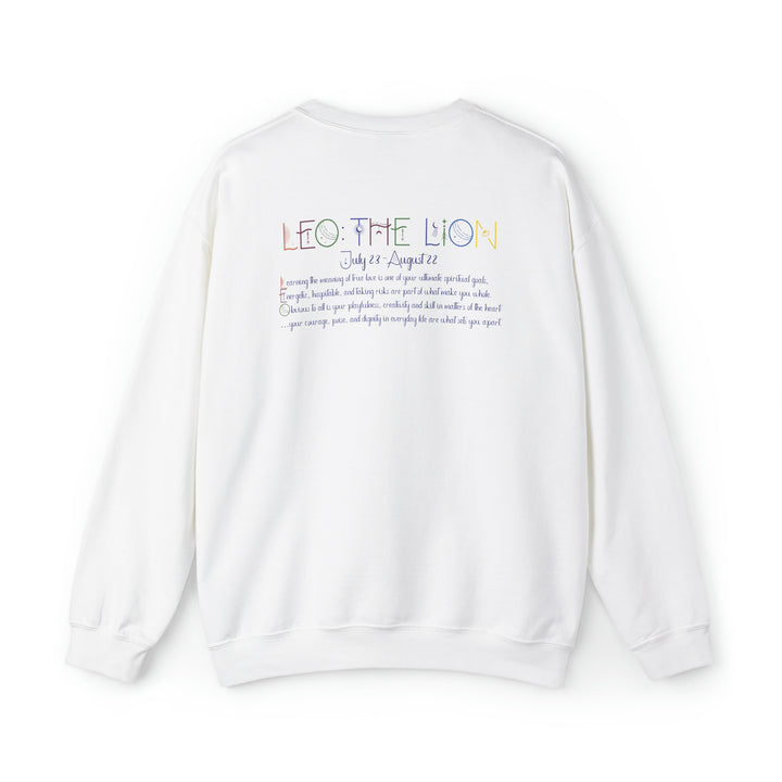 Astrology Sweatshirt with Acrostic Poem Spelling out "Leo"