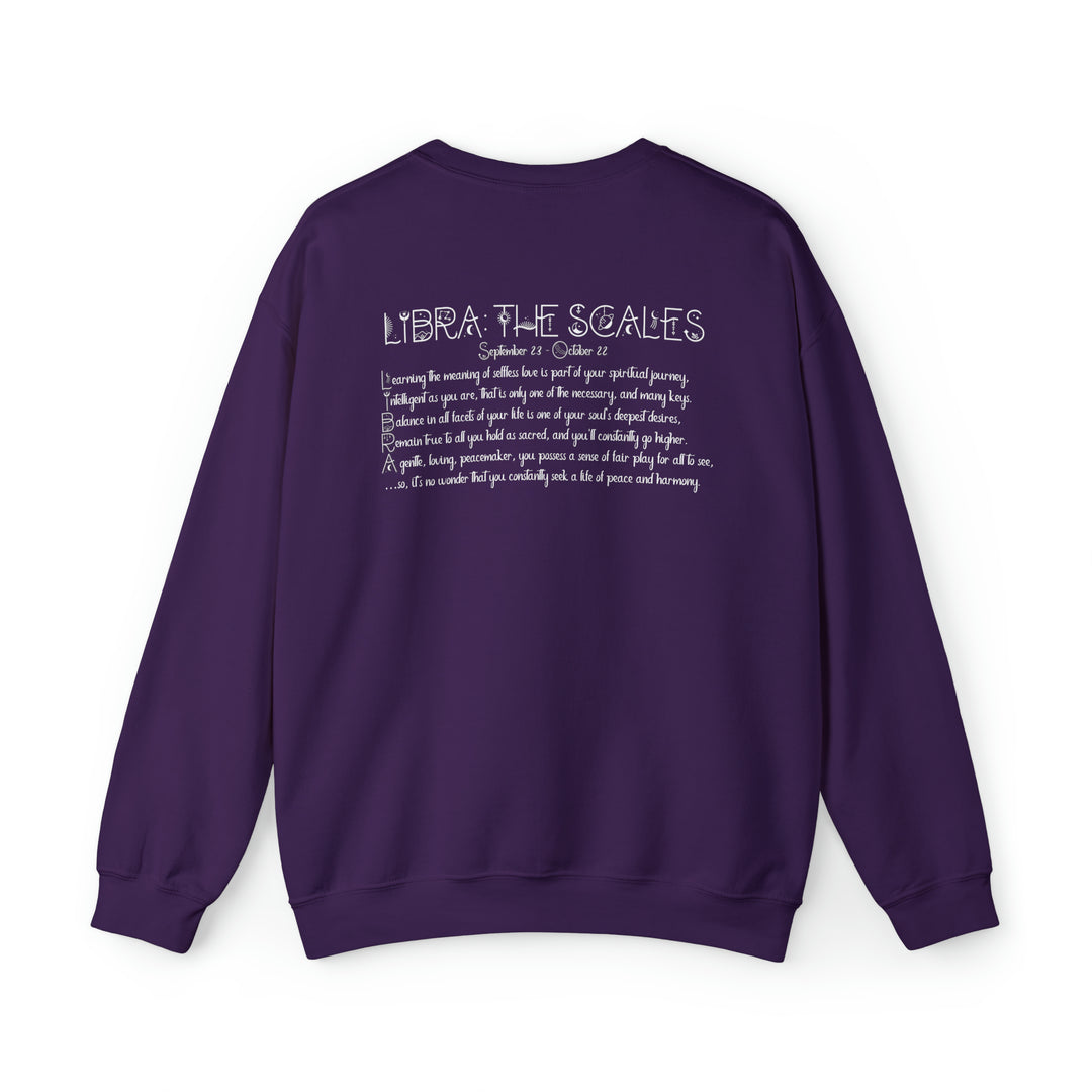 Astrology Sweatshirt with Acrostic Poem Spelling out "Libra"