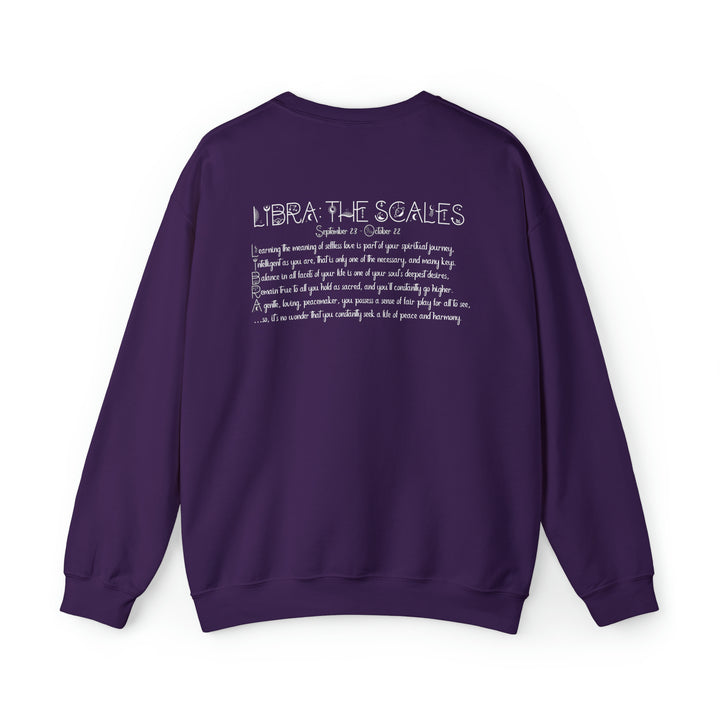 Astrology Sweatshirt with Acrostic Poem Spelling out "Libra"