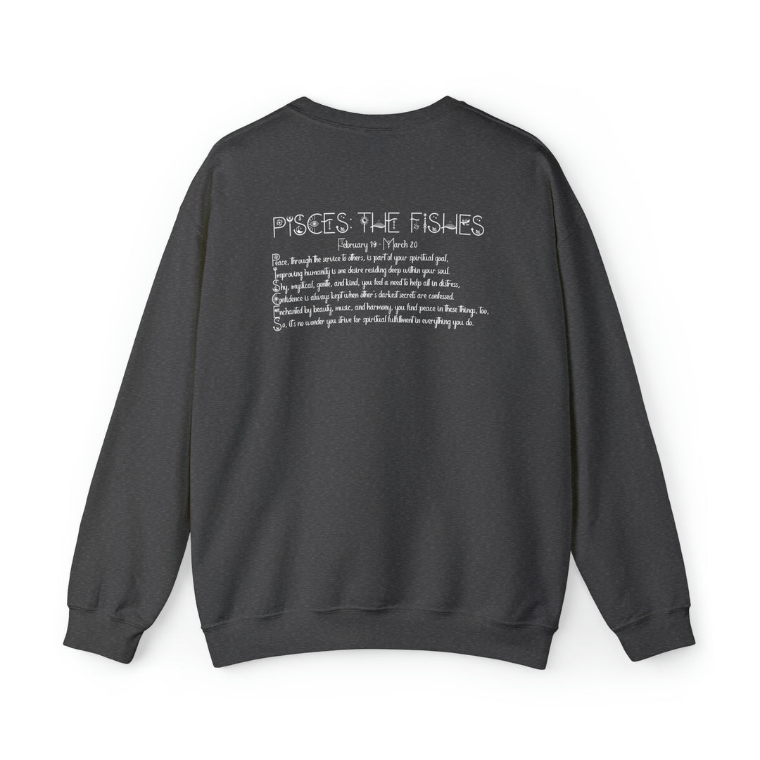 Astrology Sweatshirt with Acrostic Poem Spelling out "Pisces"