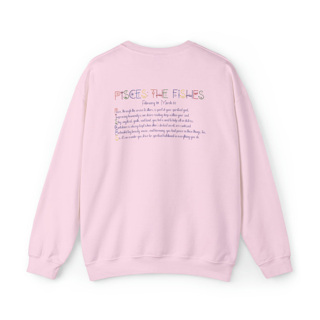 Astrology Sweatshirt with Acrostic Poem Spelling out "Pisces"