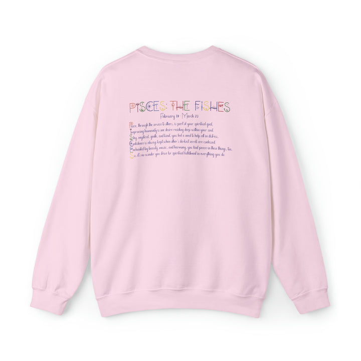 Astrology Sweatshirt with Acrostic Poem Spelling out "Pisces"