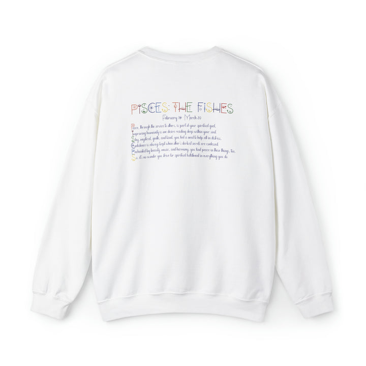 Astrology Sweatshirt with Acrostic Poem Spelling out "Pisces"