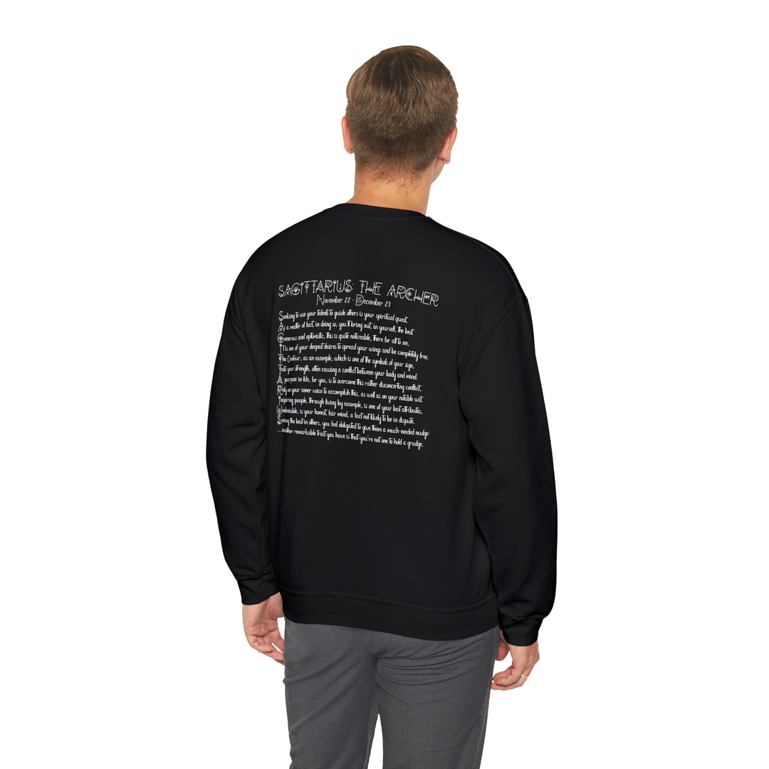 Astrology Sweatshirt with Acrostic Poem Spelling out "Sagittarius"