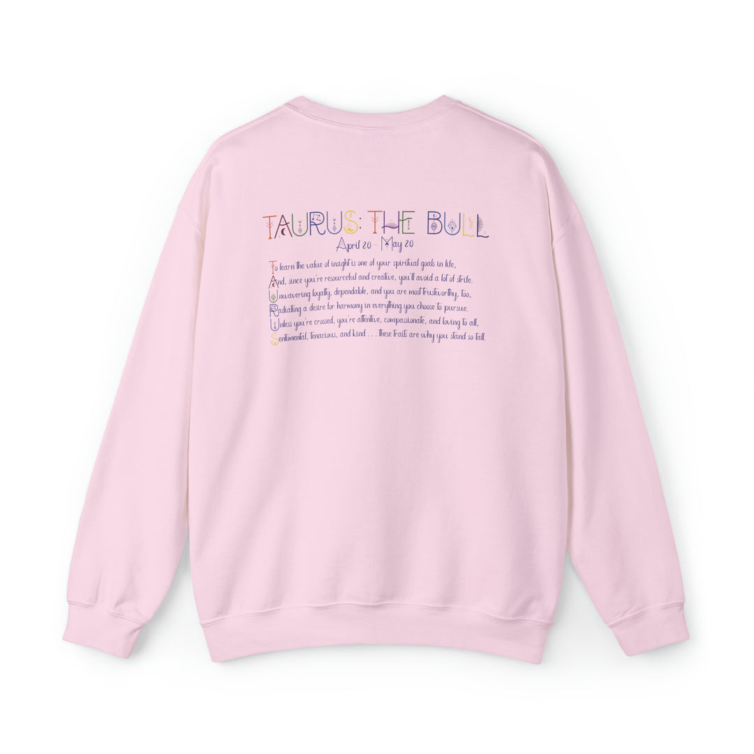 Astrology Sweatshirt with Acrostic Poem Spelling out "Taurus"