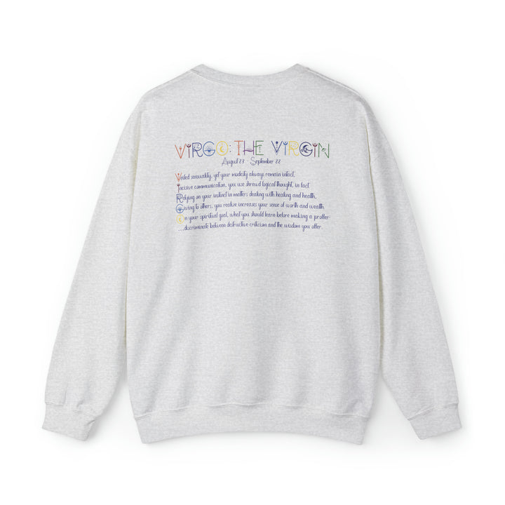 Astrology Sweatshirt with Acrostic Poem Spelling out "Virgo"