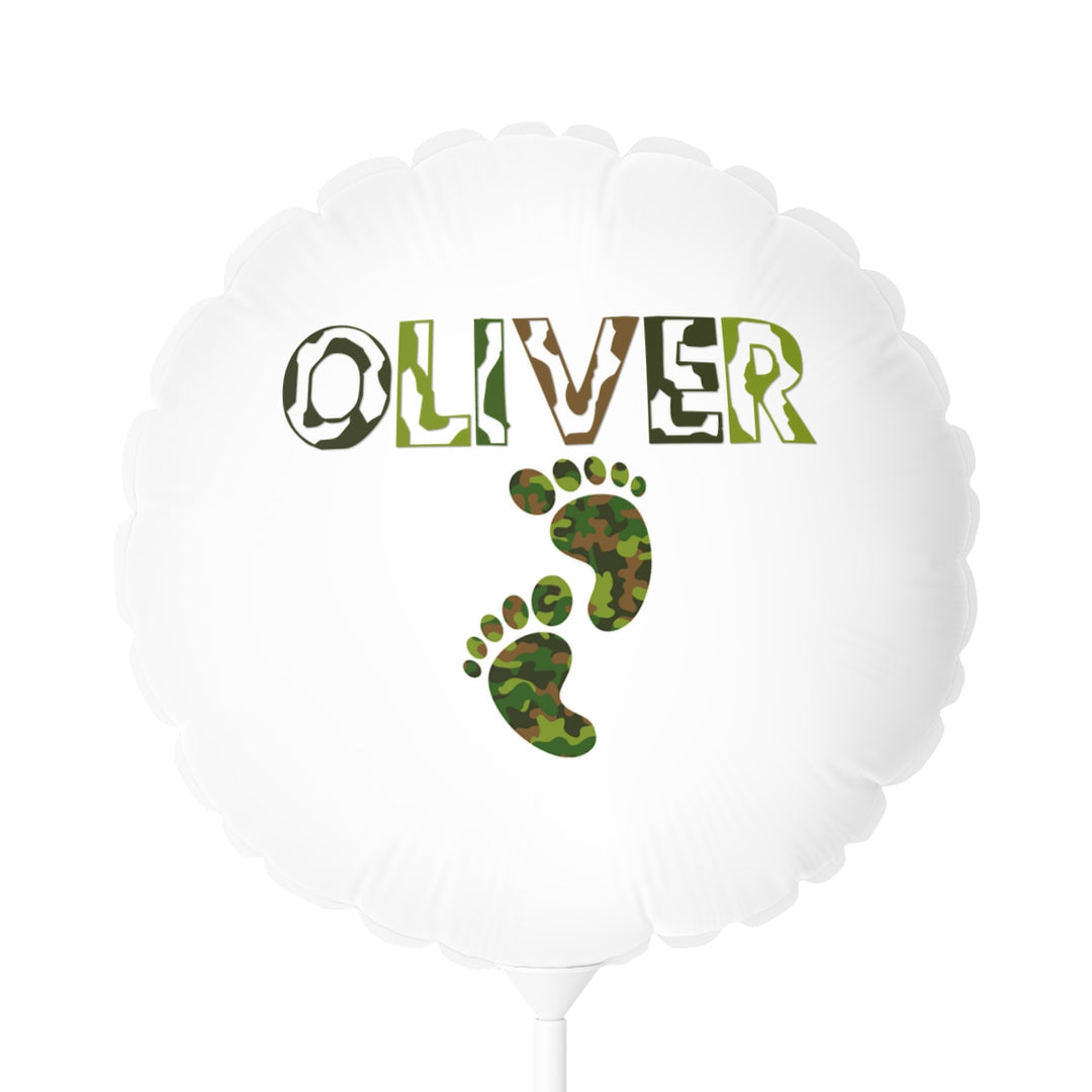 Baby Feet  Acrostic Poem Round 11" Balloon - Camo - Personalized