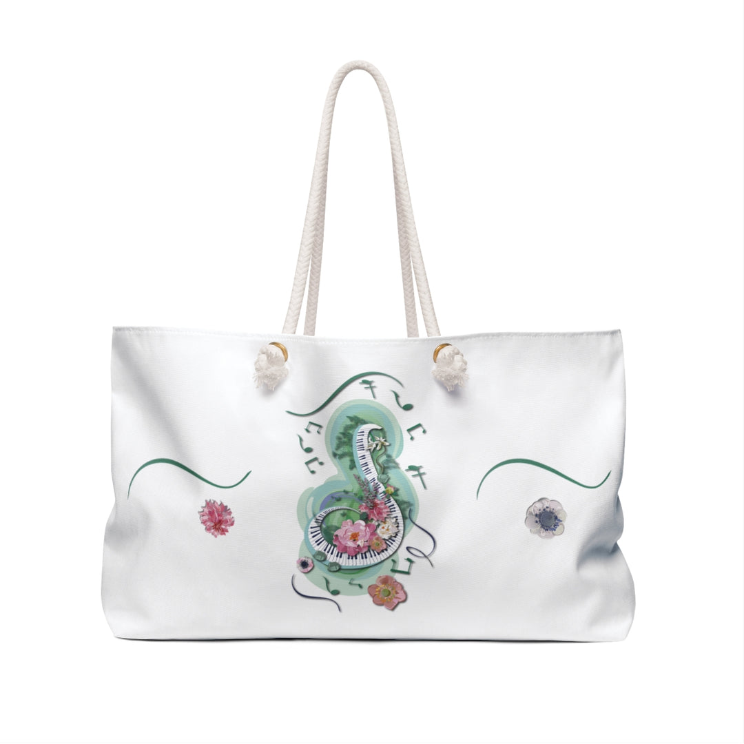 Forever Friends Acrostic Poem Weekender Tote Bag - Musical Notes-Flowers - No Personalization