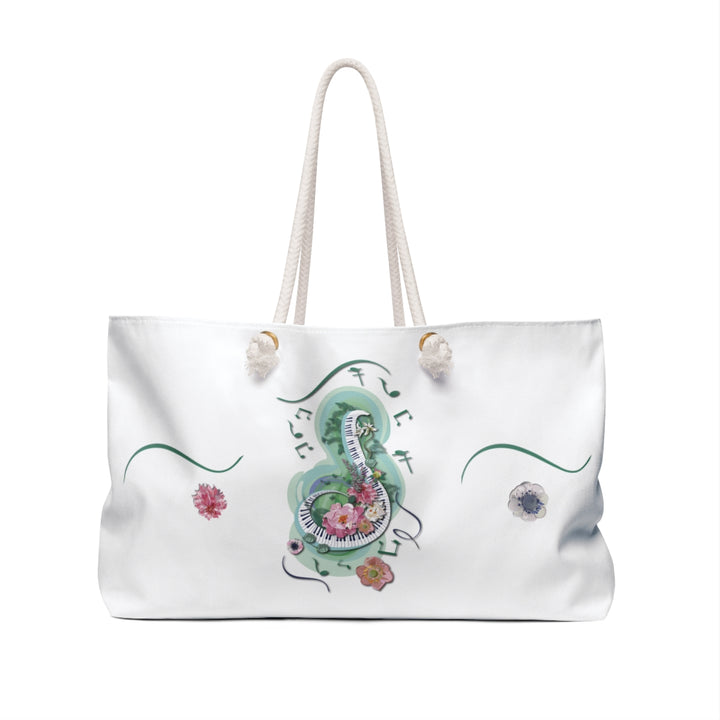 Forever Friends Acrostic Poem Weekender Tote Bag - Musical Notes-Flowers - No Personalization