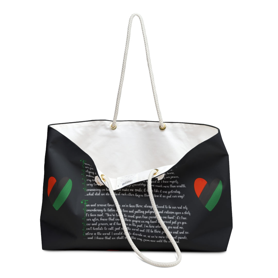 Forever Friends Acrostic Poem Weekender Tote Bag - Silhouette - No Personalization
