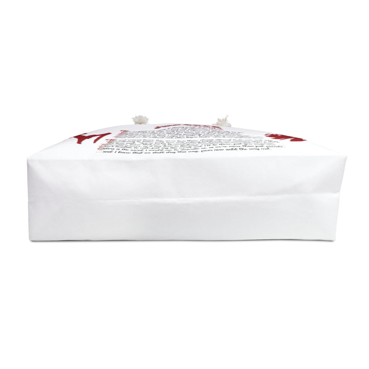 Forever Friends Acrostic Poem Tote Bag - White and Red Weekender - Personalized