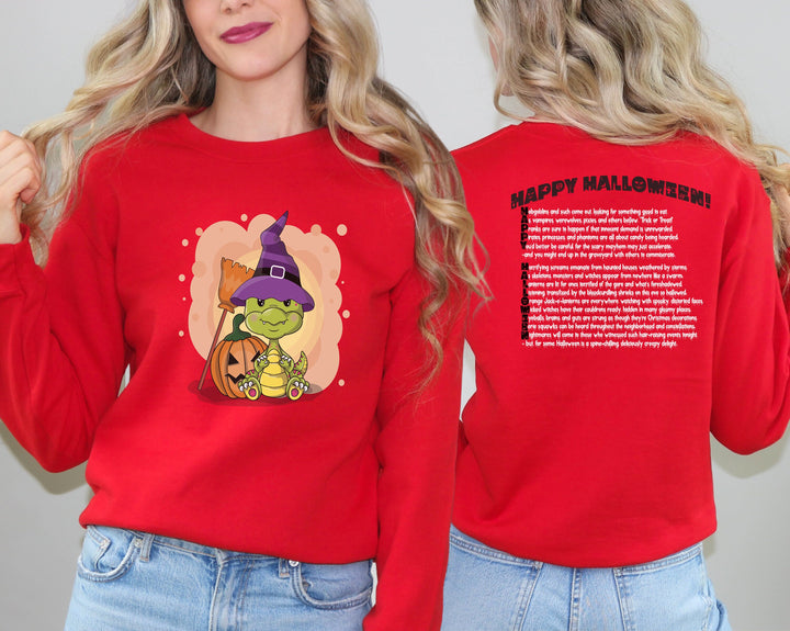 Cute Dragon Happy Halloween, Halloween Sweatshirt, Halloween Dragon, Dragon Sweatshirt, Fall Sweatshirt, Pumpkin Sweater, Acrostic Poem