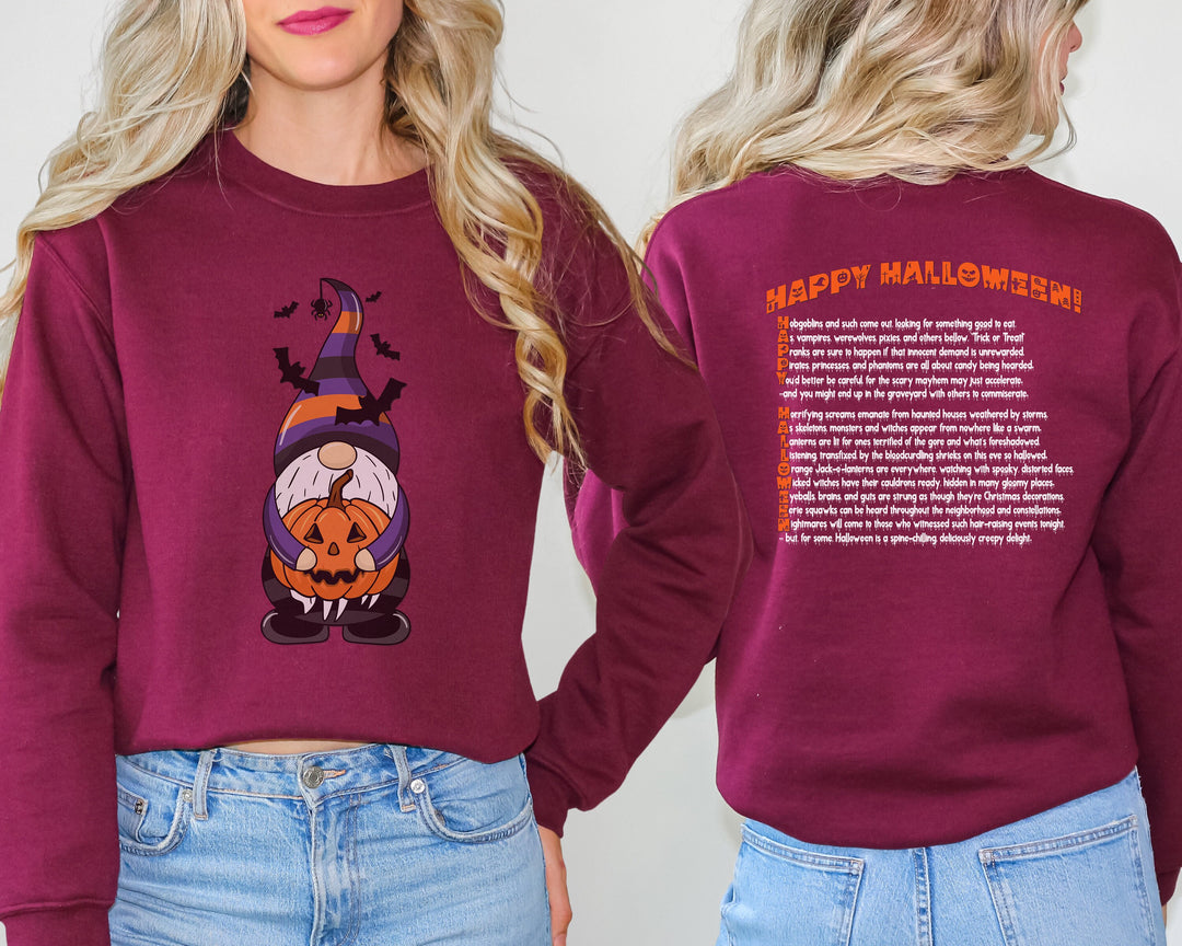 Happy Halloween, Gnome Sweatshirt, Halloween Gnome, Halloween Gnome sweatshirt, Fall Sweatshirt, Gnome Sweater, Fall, Acrostic Poem
