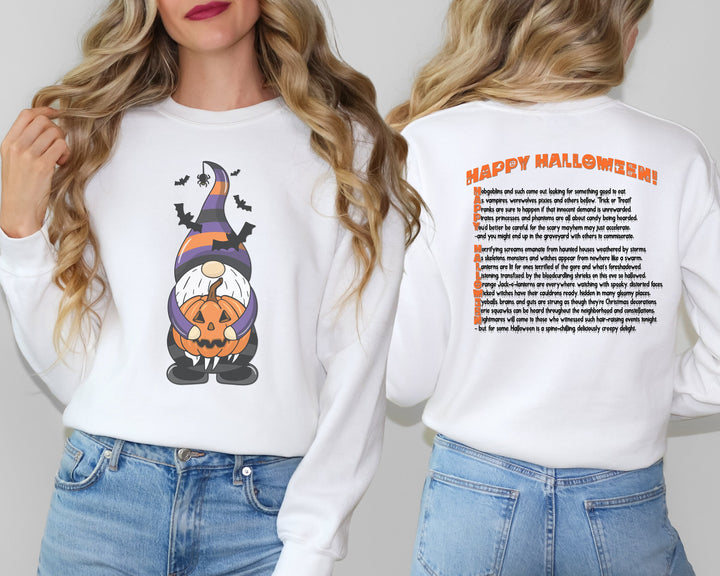 Happy Halloween, Gnome Sweatshirt, Halloween Gnome, Halloween Gnome sweatshirt, Fall Sweatshirt, Gnome Sweater, Fall, Acrostic Poem