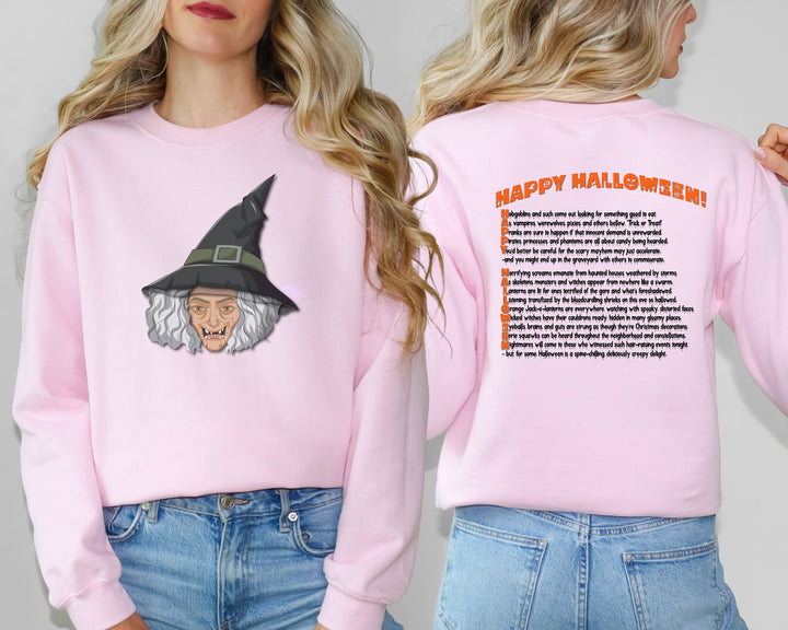 Happy Halloween, Witch, Witch Sweatshirt, Halloween Pumpkin, Creepy Witch Sweatshirt, Fall Sweatshirt, Witch Sweater, Fall, Acrostic Poem