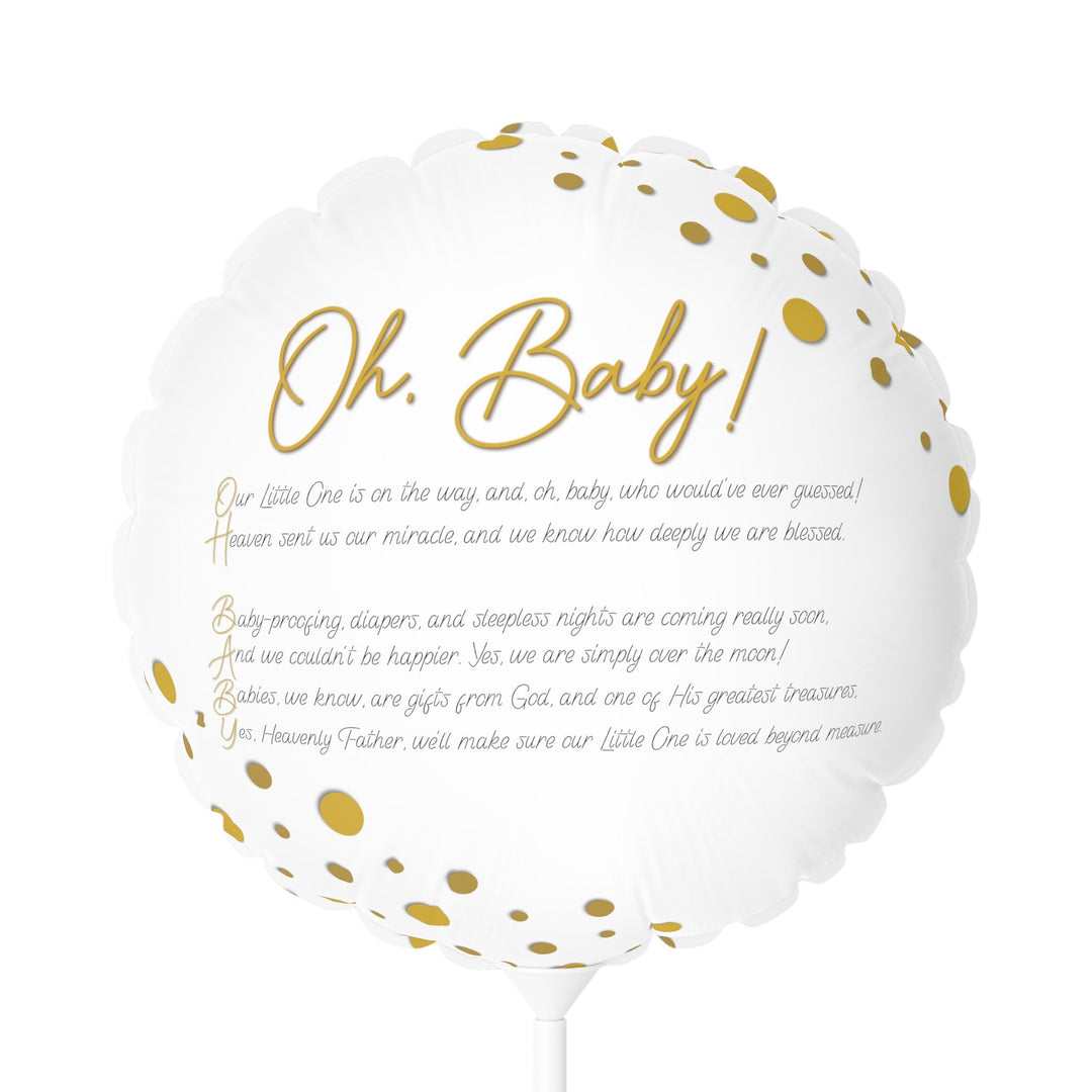 Oh, Baby! Baby Shower Balloon. Poem spells out, "Oh, Baby!" Great as Accessories and Decorations.