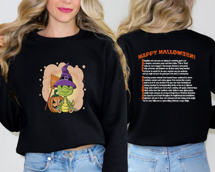 Cute Dragon Happy Halloween, Halloween Sweatshirt, Halloween Dragon, Dragon Sweatshirt, Fall Sweatshirt, Pumpkin Sweater, Acrostic Poem