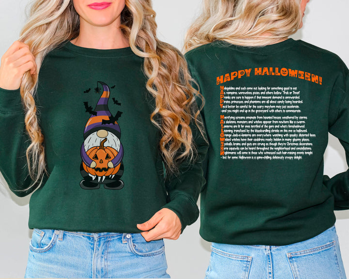 Happy Halloween, Gnome Sweatshirt, Halloween Gnome, Halloween Gnome sweatshirt, Fall Sweatshirt, Gnome Sweater, Fall, Acrostic Poem