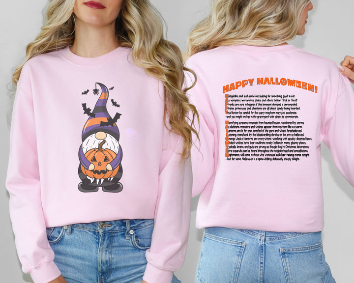 Happy Halloween, Gnome Sweatshirt, Halloween Gnome, Halloween Gnome sweatshirt, Fall Sweatshirt, Gnome Sweater, Fall, Acrostic Poem